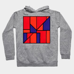 Purple Orange Red Geometric Abstract Acrylic Painting Hoodie